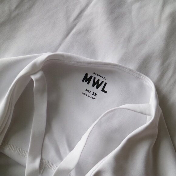 NWT MADEWELL Plus Flex White Fitness Mini Dress Size 2X With Shorts - Picture 7 of 9